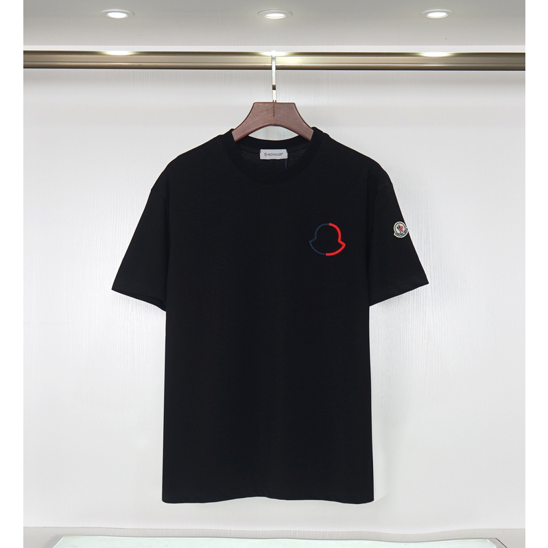 Moncler Áo Thun cotton Ngắn Tay Thêu Họa Tiết Thời Trang Cho Nam Nữ