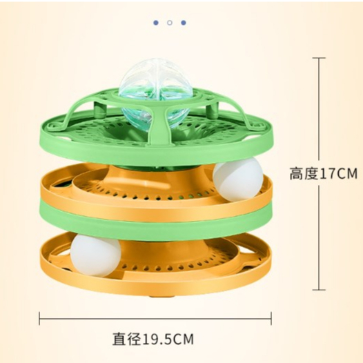 Elsabell Bóng đồ chơi tương tác cho mèo Ba lớp Tháp bi xoay Bàn Đường tròn với bóng di chuyển