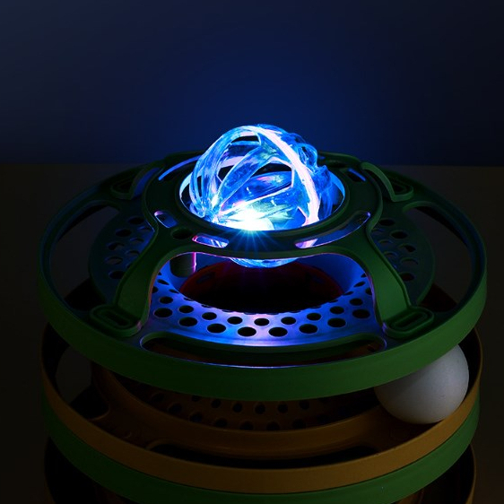 Elsabell Bóng đồ chơi tương tác cho mèo Ba lớp Tháp bi xoay Bàn Đường tròn với bóng di chuyển