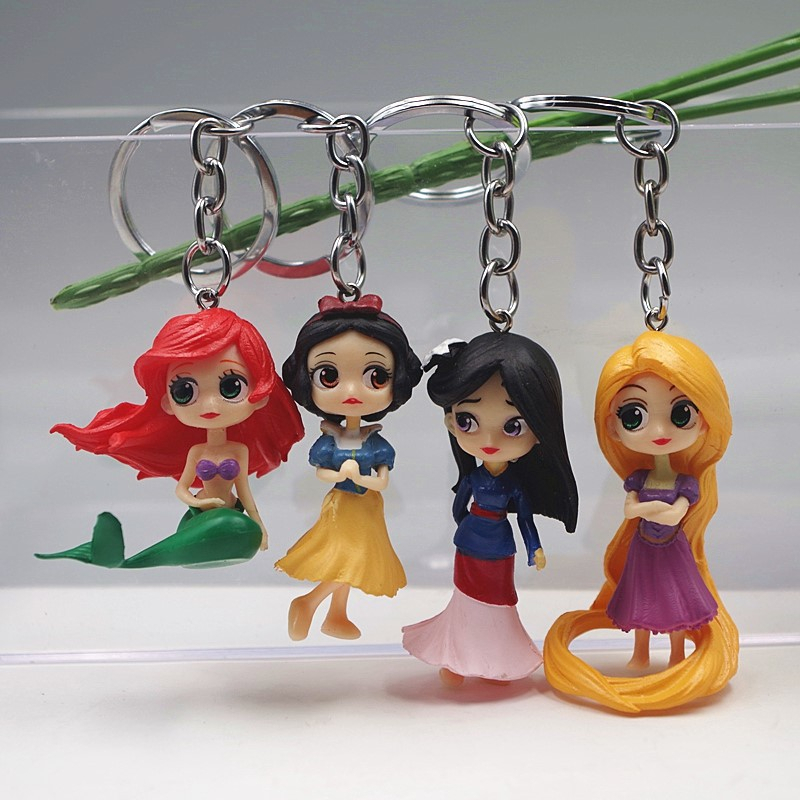 Bộ 4 Mô Hình Công Chúa Disney Bạch Tuyết Ariel Mulan Mulan Rối Rapunzel Trang Trí Bánh Kem Bằng PVC