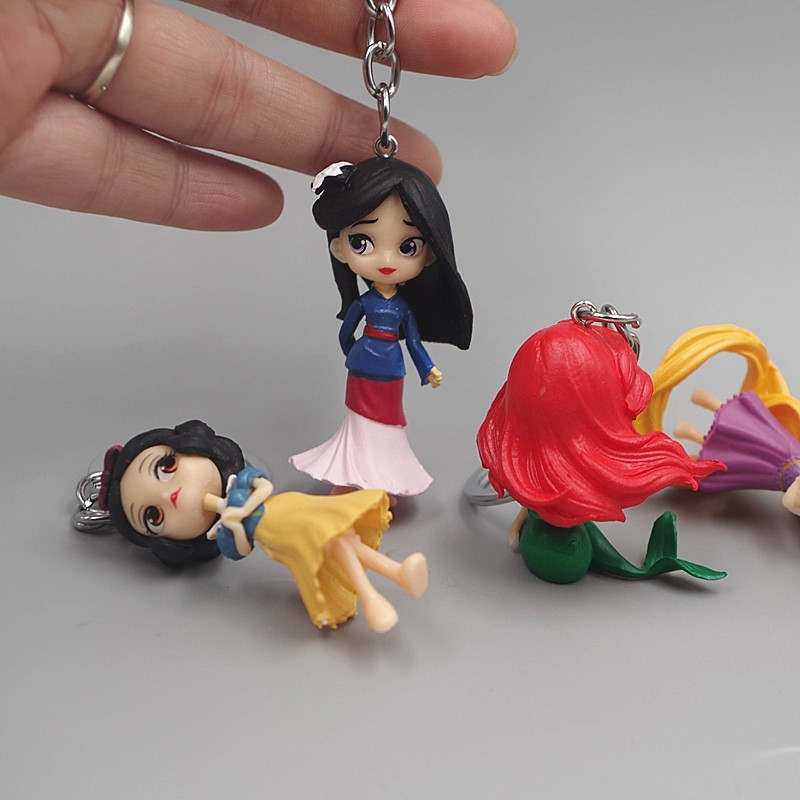 Bộ 4 Mô Hình Công Chúa Disney Bạch Tuyết Ariel Mulan Mulan Rối Rapunzel Trang Trí Bánh Kem Bằng PVC