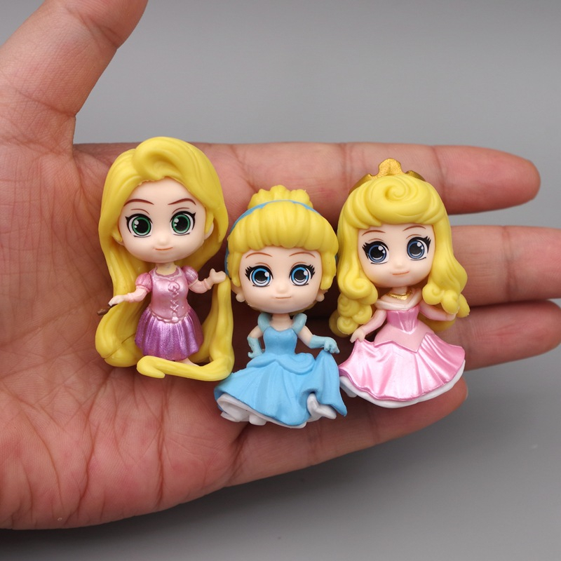 Bộ 6 Mô Hình Công Chúa Disney Bạch Tuyết Ariel Bella Aurora Alice Rối Rapunzel Bằng PVC Trang Trí Bánh Kem