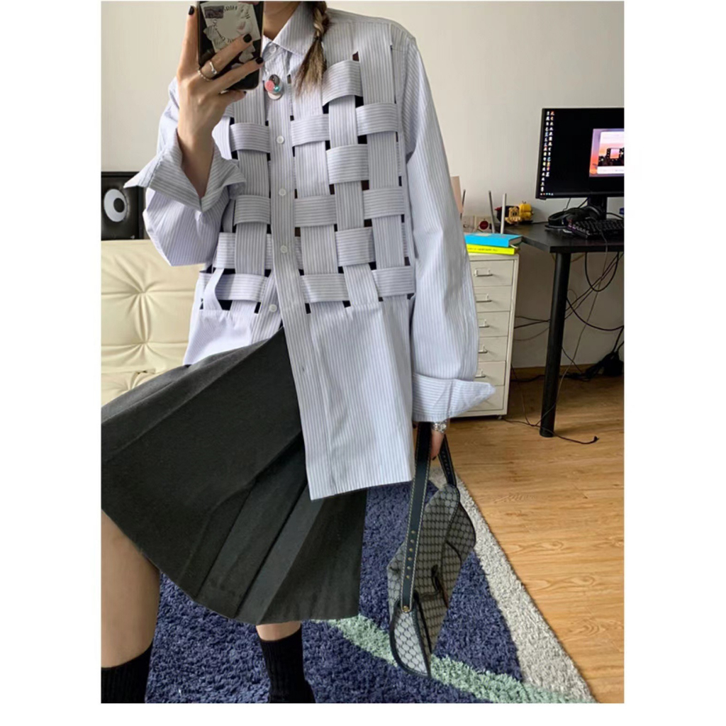 Áo Sơ Mi Tay Dài Họa Tiết Kẻ Sọc Thời Trang Sang Trọng Cho Nam Và Nữ