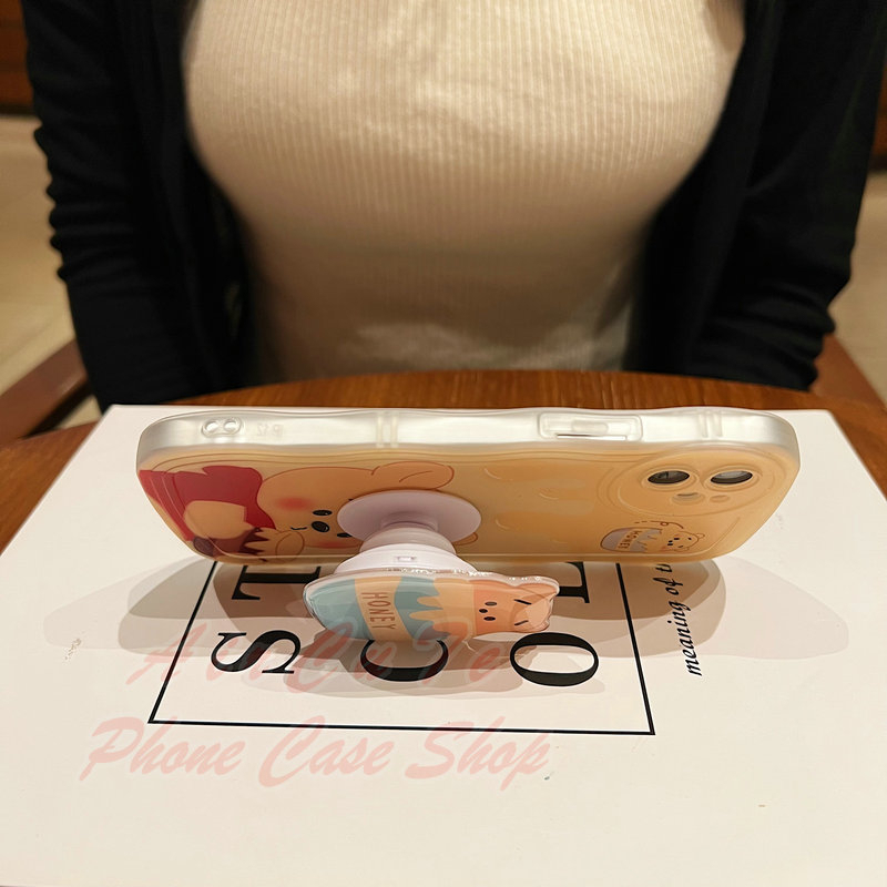 Ốp lưng OPPO F11 Pro F9 F7 F5 F1s Reno 10 8 8T 8Z 7 7Z 5 4 4G 5G Reno10 Reno8 T Z Reno8T Reno8Z Reno7 Reno7Z Realme 5 5i 5S C55 C53 C51 C35 C33 C30 C30S C25Y C21Y C15 C11 C2 2020 2021 Wave Frame Cartoon Bear Popsocket Soft Case