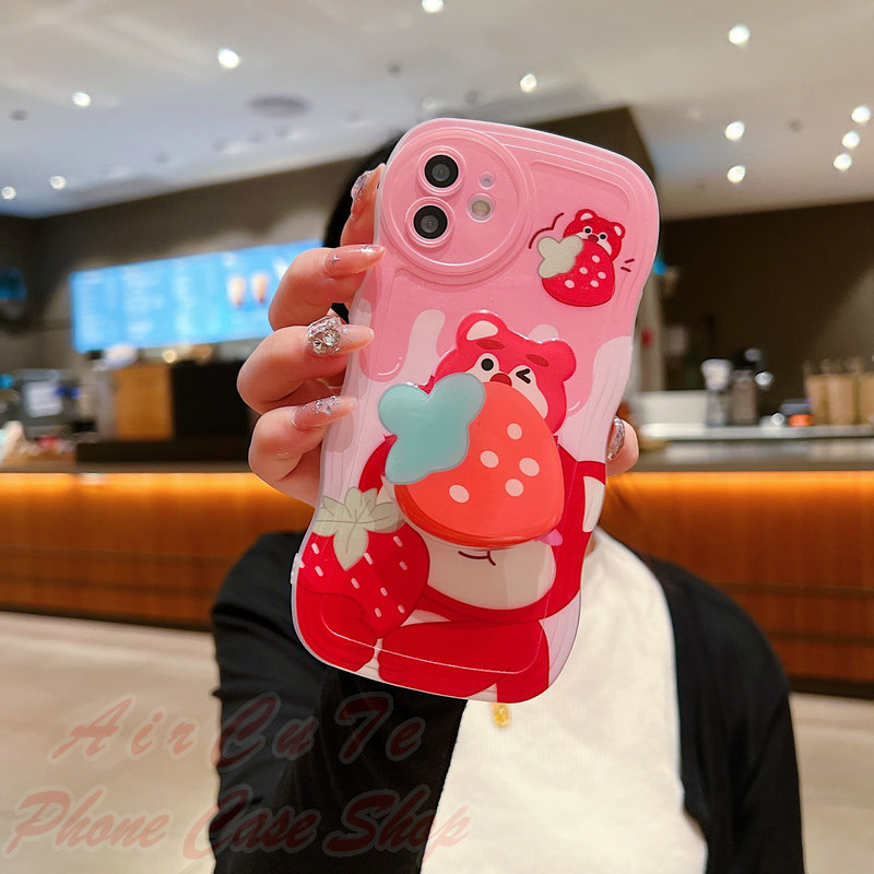 Ốp lưng OPPO F11 Pro F9 F7 F5 F1s Reno 10 8 8T 8Z 7 7Z 5 4 4G 5G Reno10 Reno8 T Z Reno8T Reno8Z Reno7 Reno7Z Realme 5 5i 5S C55 C53 C51 C35 C33 C30 C30S C25Y C21Y C15 C11 C2 2020 2021 Wave Frame Cartoon Bear Popsocket Soft Case