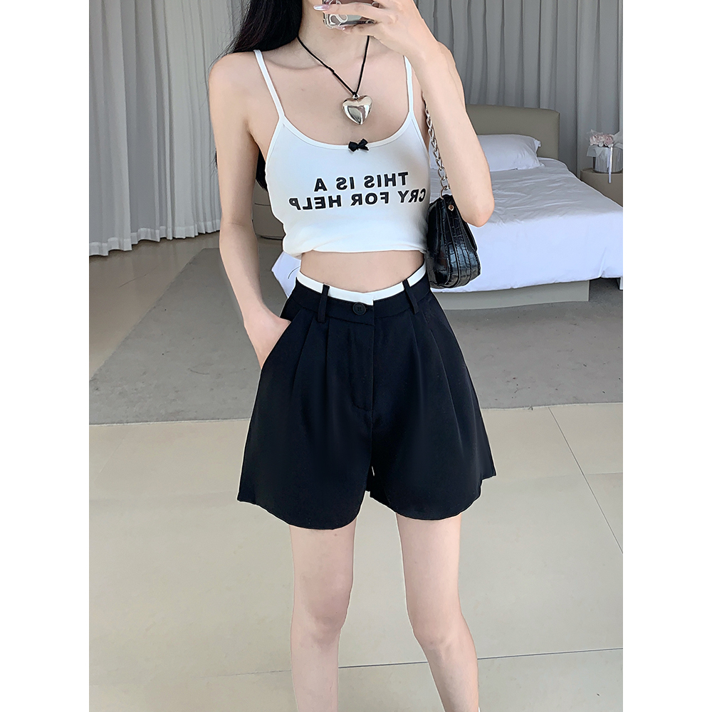 Quần ngắn ống rộng Màu Sắc Đơn Giản Phong Cách Hàn Quốc Dành Cho Nữ