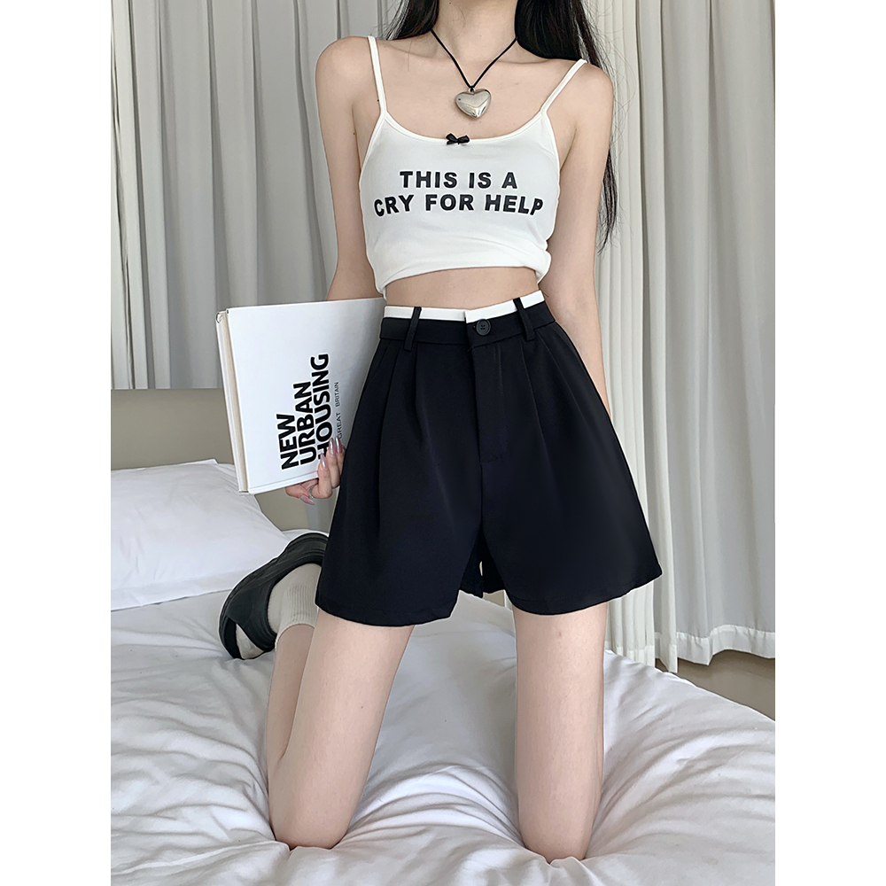 Quần ngắn ống rộng Màu Sắc Đơn Giản Phong Cách Hàn Quốc Dành Cho Nữ