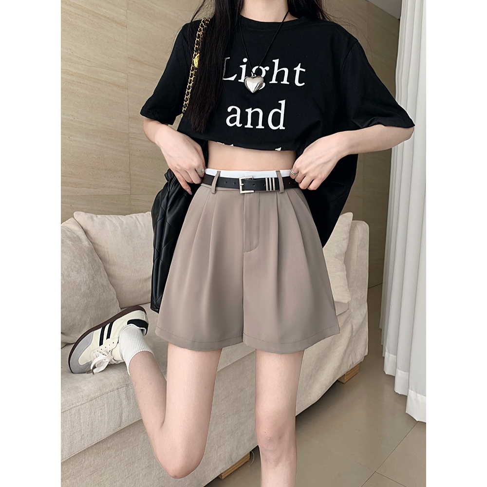 Quần ngắn ống rộng Màu Sắc Đơn Giản Phong Cách Hàn Quốc Dành Cho Nữ