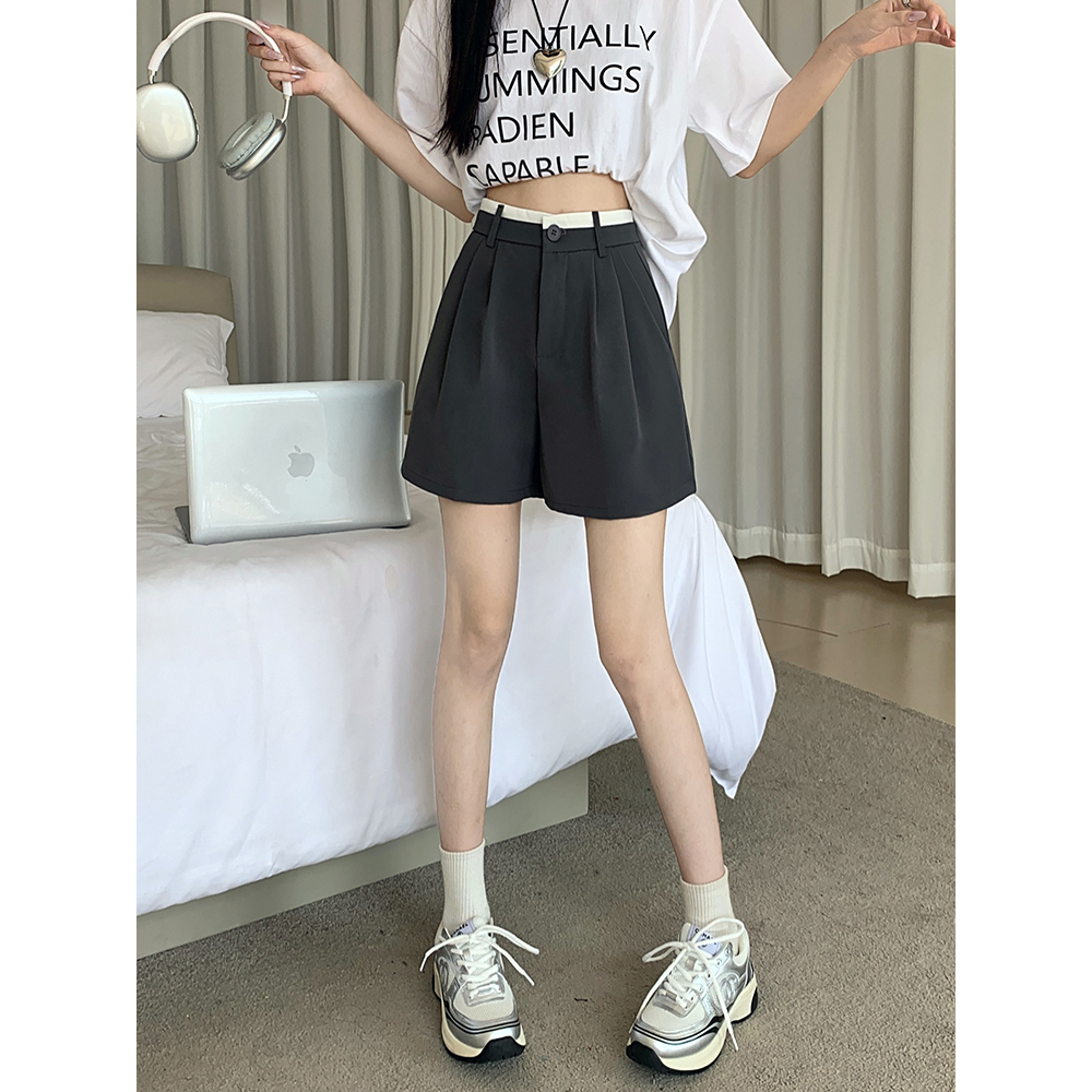 Quần ngắn ống rộng Màu Sắc Đơn Giản Phong Cách Hàn Quốc Dành Cho Nữ