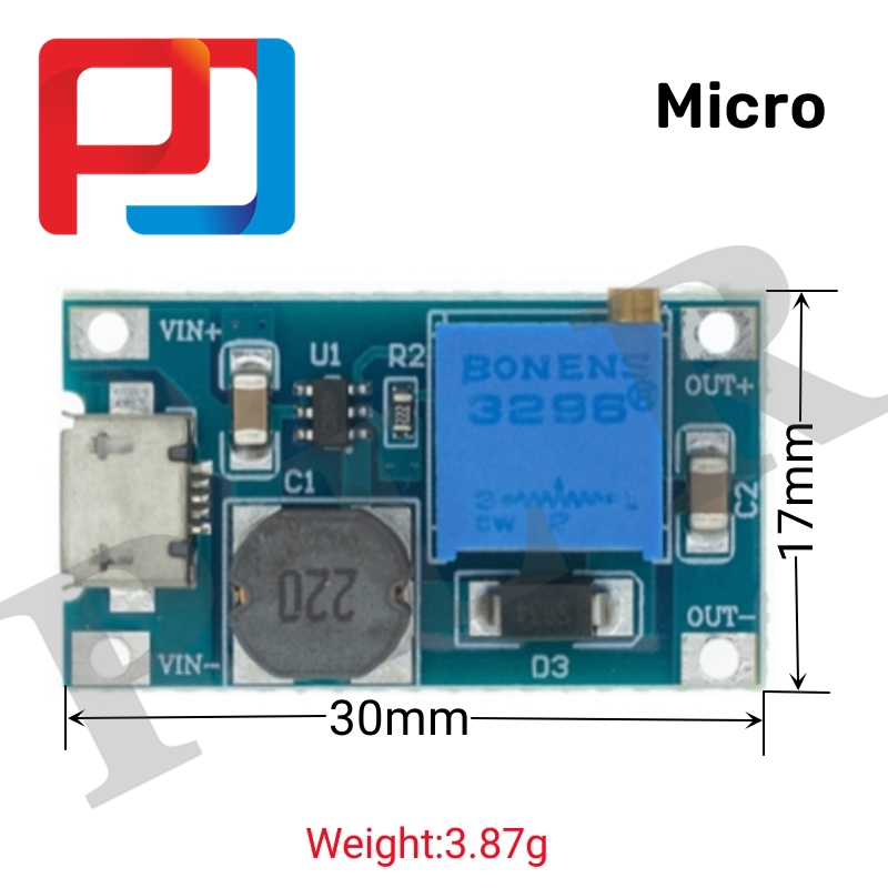 Bảng Mạch Tăng Áp MT3608 DC-DC MAX 28V 2A