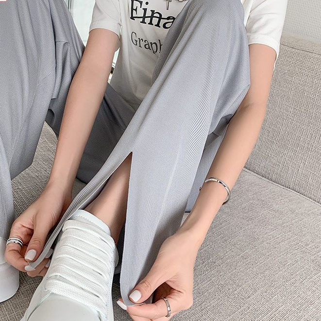 Quần Dài Dáng Rộng Chất Lụa Mỏng Phong Cách Hàn Quốc Thời Trang Mùa Hè Cho Nữ