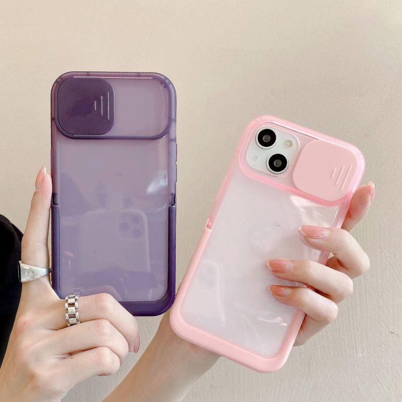 Ốp Điện Thoại Silicon Mềm Trong Suốt Chống Sốc Có Giá Đỡ Cho iPhone 14 13 12 11 Pro Max 14 Plus