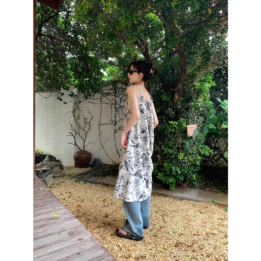 Đầm Hai Dây Dáng Dài Họa Tiết Hoa Thời Trang Mùa Hè Phong Cách Retro Cho Nữ