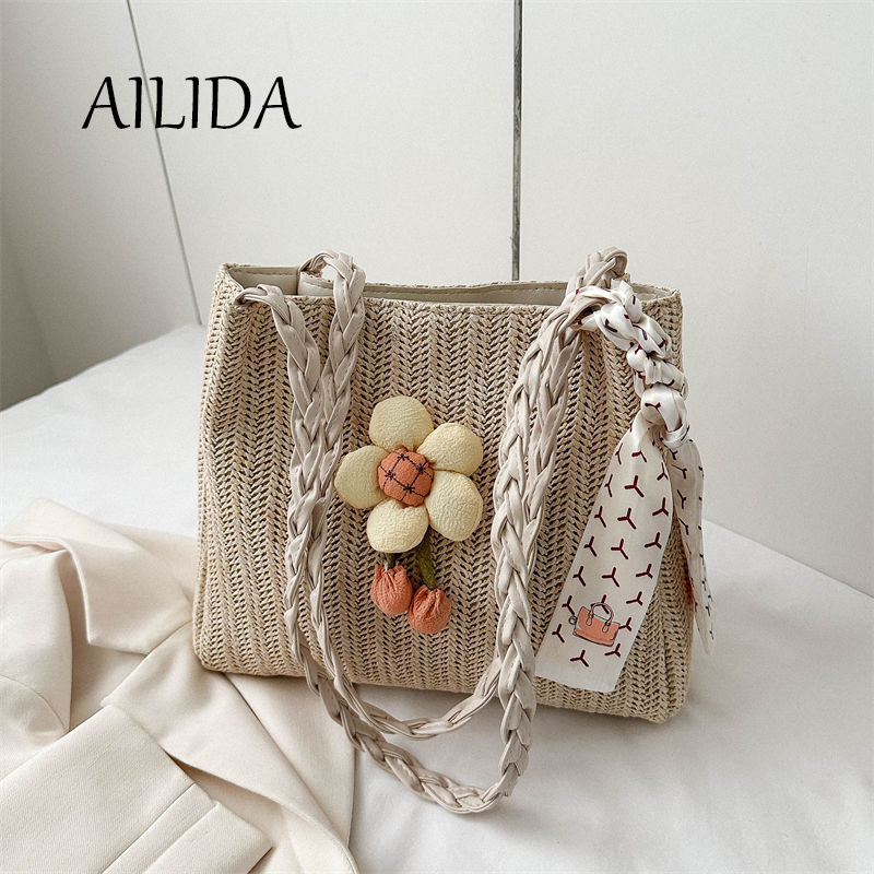 Túi Xách Đan Rơm Đeo Vai Sức Chứa Lớn Phong Cách Mới Dễ Phối Đồ Cho Nữ