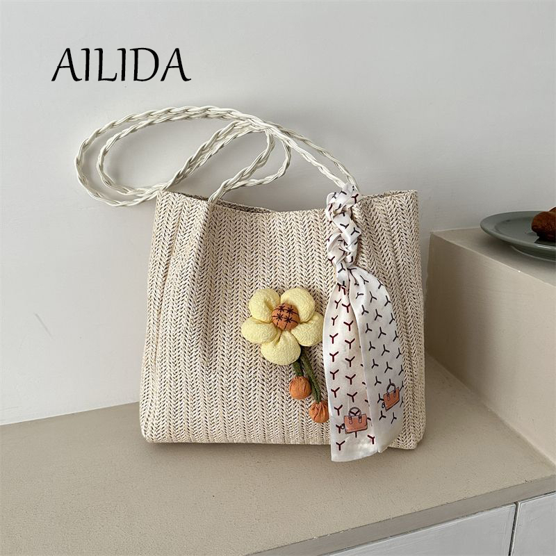 Niche Túi Xách Dệt Một Bên Vai Sức Chứa Lớn Phong Cách Mới Dành Cho Nữ Đi Chơi Kỳ Nghỉ