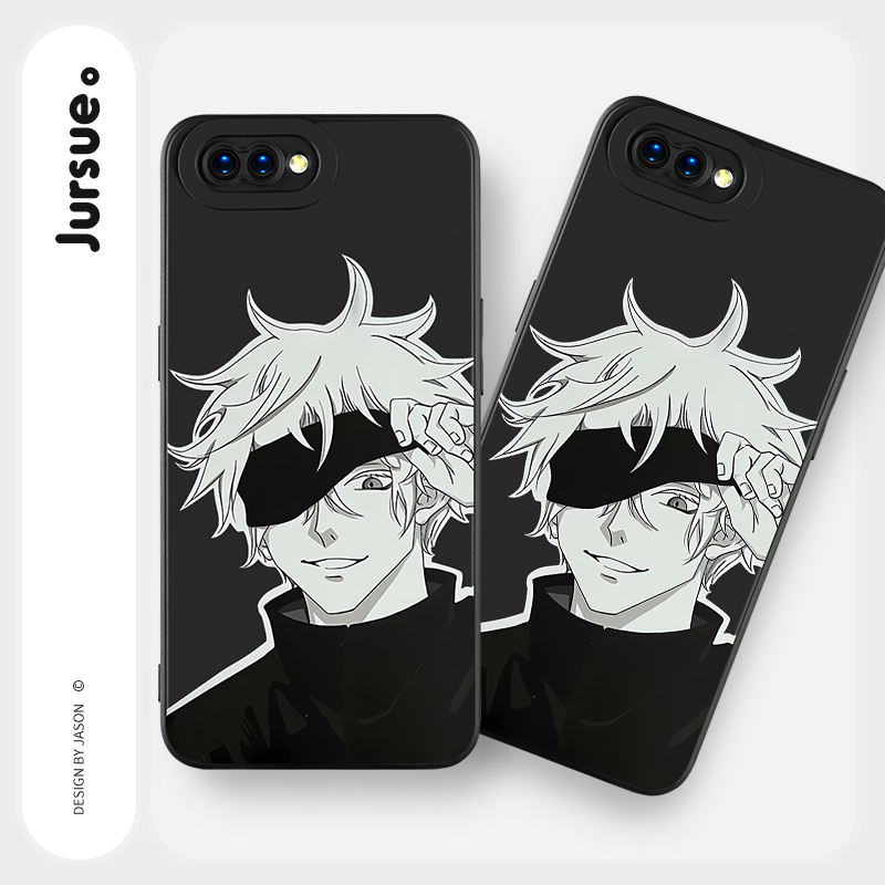 Ốp lưng JURSUE mềm chống bẩn hoạt hình độc lạ ngầu nam đen Cho OPPO Reno 5 F9 A15 A16 A53 A54 A5S A3S 4G 5G Y3582