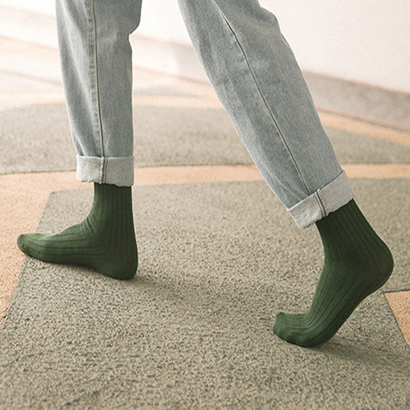 FHYL Vớ Thể Thao Cotton Mỏng Màu Trơn Khử Mùi Mùa Hè Kiểu Học Viện Mới Cho Nam