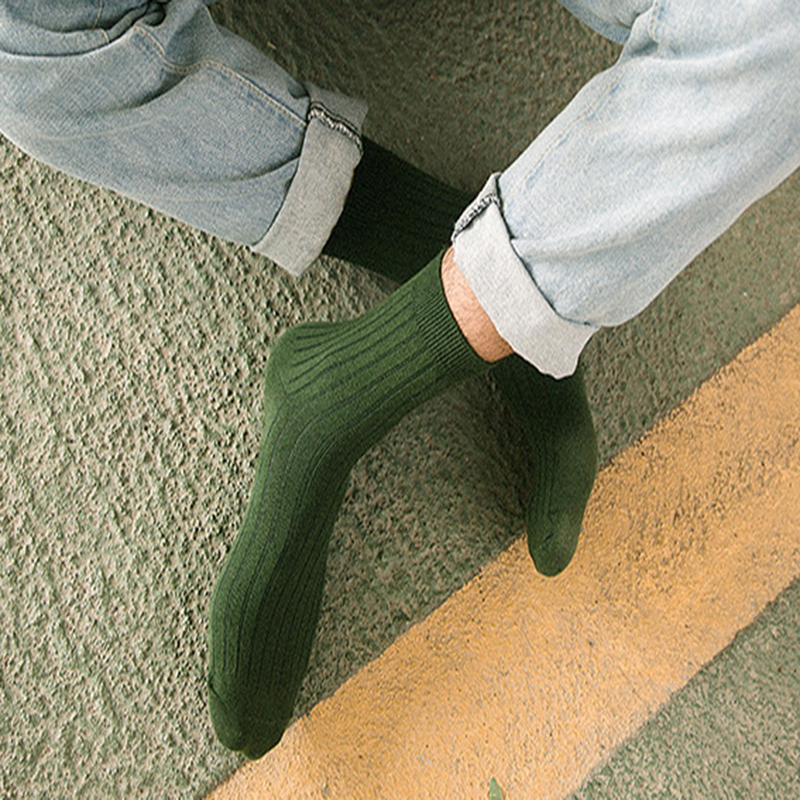 FHYL Vớ Thể Thao Cotton Mỏng Màu Trơn Khử Mùi Mùa Hè Kiểu Học Viện Mới Cho Nam