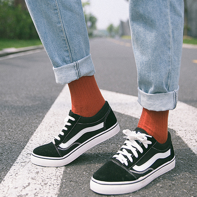 FHYL Vớ Thể Thao Cotton Mỏng Màu Trơn Khử Mùi Mùa Hè Kiểu Học Viện Mới Cho Nam