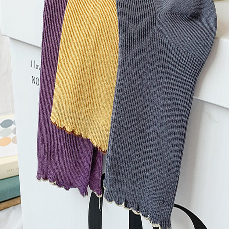 FHYL Đôi Vớ Cotton Màu Trơn Cổ Điển Thời Trang Hàn Quốc Cho Nữ