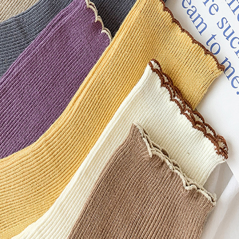 FHYL Đôi Vớ Cotton Màu Trơn Cổ Điển Thời Trang Hàn Quốc Cho Nữ