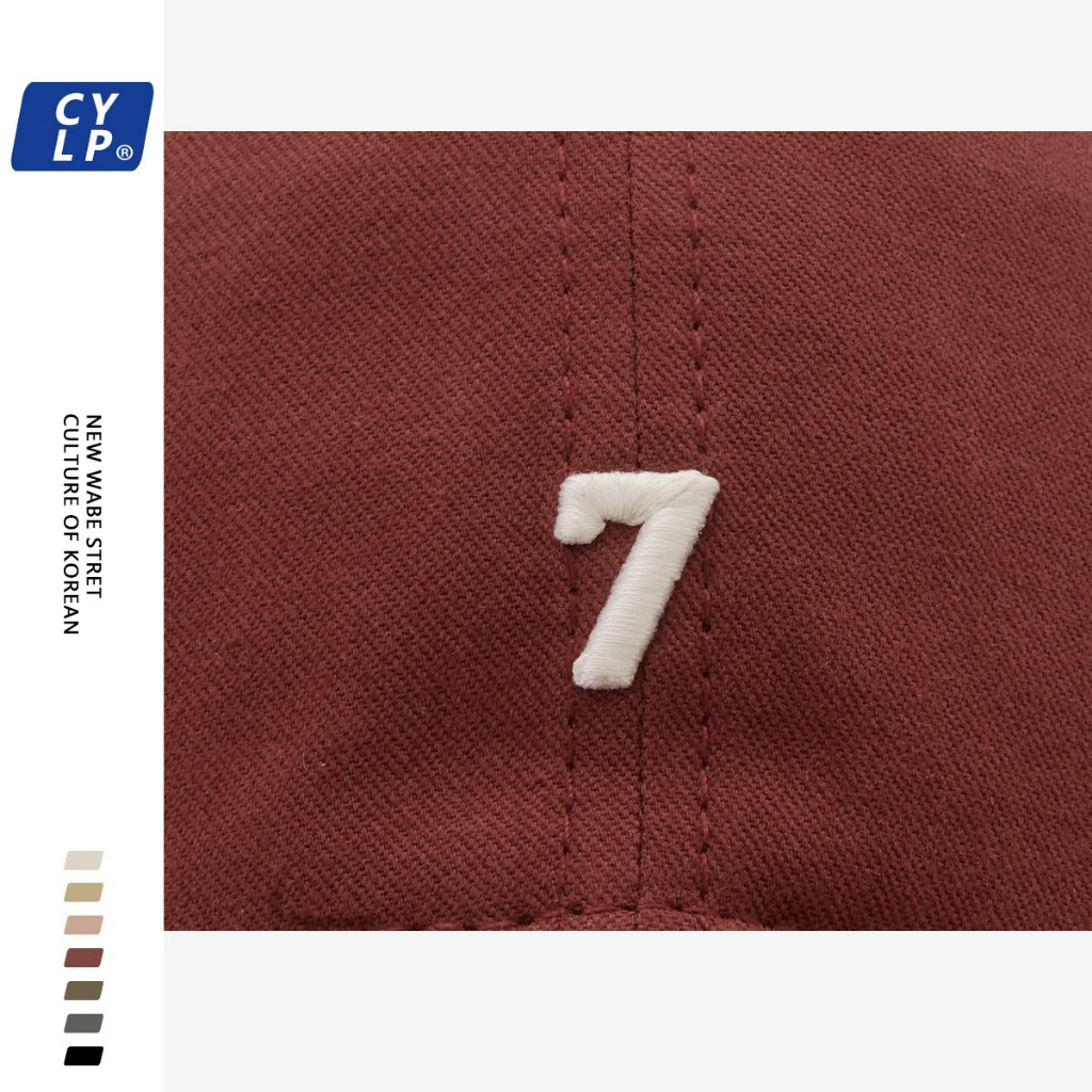 Mũ Lưỡi Trai Mềm Thêu Số 7 Phong Cách Đường Phố Hàn Quốc Chất Lượng Cao