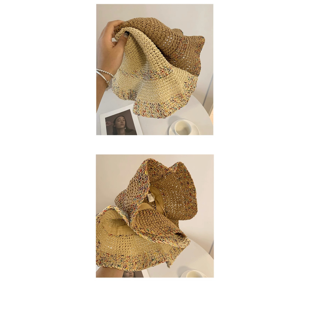 Nón Cói Rộng Vành Thoáng Khí Thời Trang Mùa Hè Phong Cách Hàn Quốc Cho Nữ