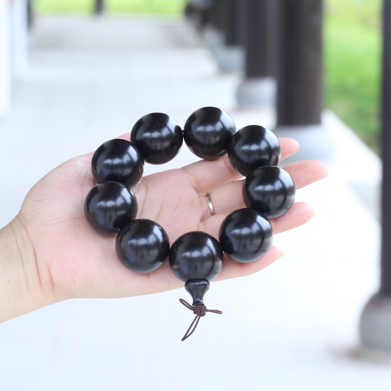Vòng Đeo Tay Bằng Gỗ Mun Kích Thước Lớn 30mm Dành Cho Nam Giới