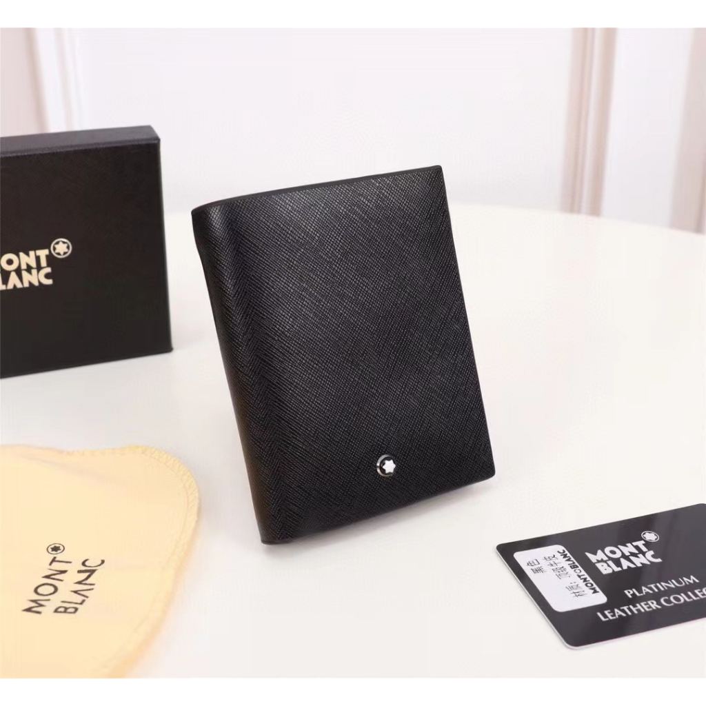 Hàng Có Sẵn Ví Da Đựng Hộ Chiếu Dạng Dọc Montblanc Thương Hiệu Cổ Điển Có Kẹp Và Dây Đeo Cho Nam