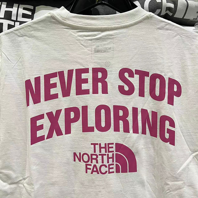 Áo Thun Cotton Tay Ngắn Cổ Tròn In Chữ THE NORTH FACE Trẻ Trung Hợp Thời Trang Cho Nam