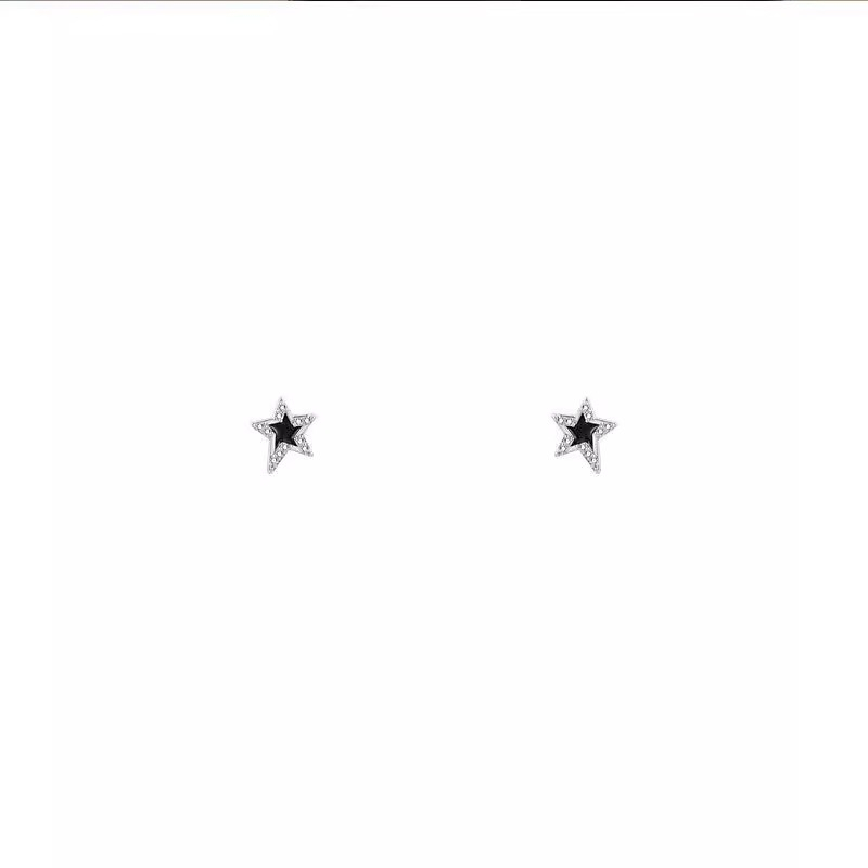 Bông Tai Y2K Đính Đá Zircon Ngôi Sao Bất Đối Xứng Phong Cách Hàn Quốc Thời Trang Cho Nữ