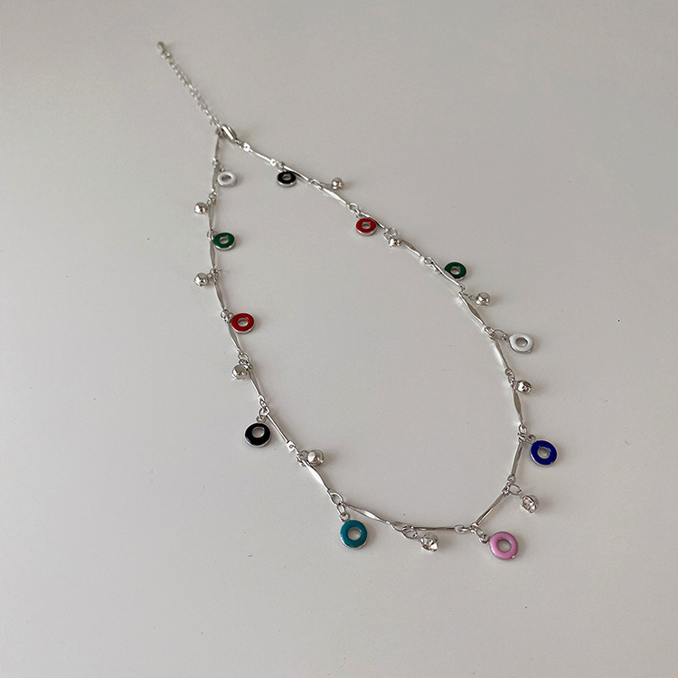 Vòng Cổ Tua Rua Hình Bánh donut Nhiều Màu Sắc Phong Cách Hàn Quốc Thời Trang Mùa Hè Cho Học Sinh Y2K