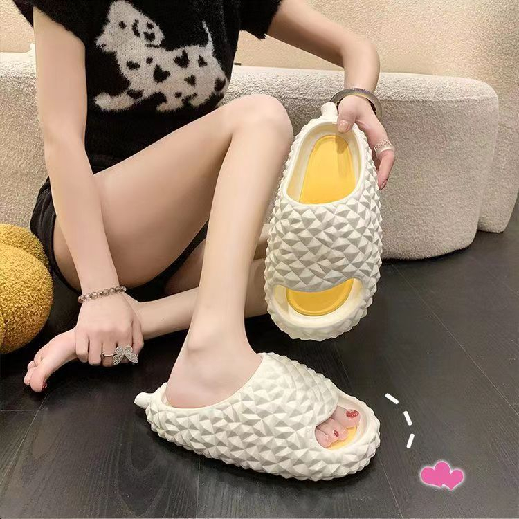 Dép Đi Trong Nhà Tắm Chống Trượt Mềm Mại Họa Tiết Trái Sầu Riêng Dễ Thương Dành Cho Nam Và Nữ