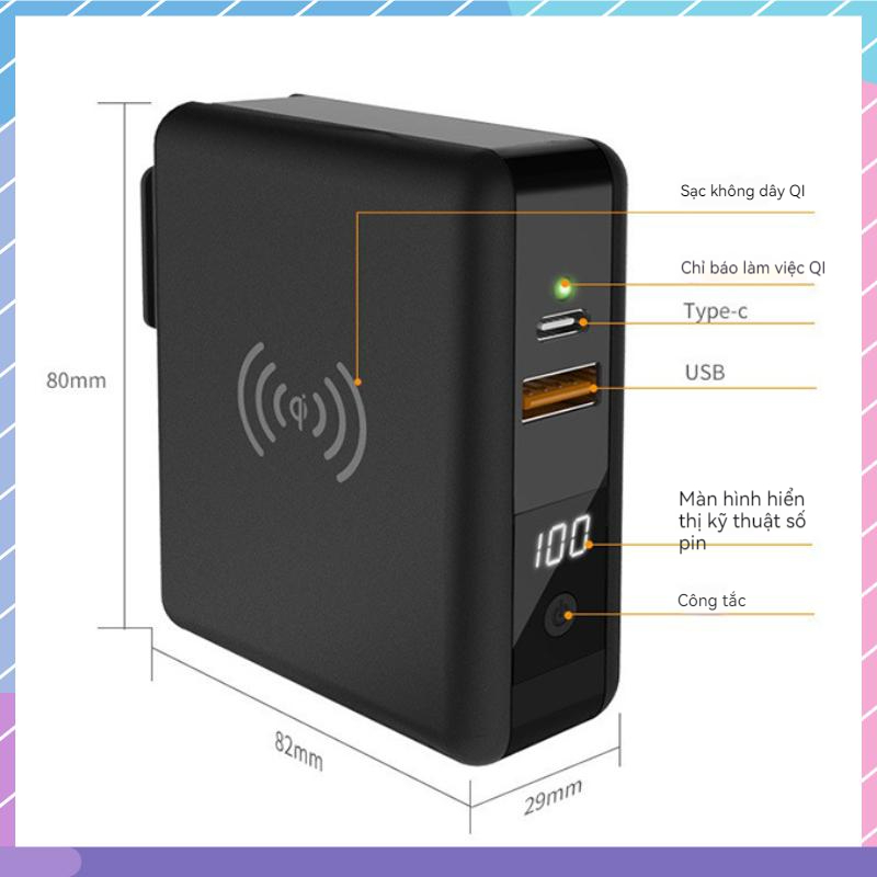 Sạc Dự Phòng 10000mAH mini Không Dây Cho Samsung / Xiaomi / oppe / vivo