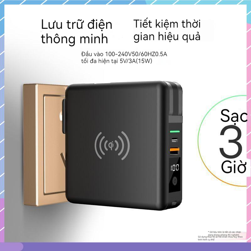 Sạc Dự Phòng 10000mAH mini Không Dây Cho Samsung / Xiaomi / oppe / vivo