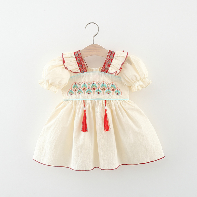 Đầm Kiểu Truyền Thống Trung Hoa Thêu Họa Tiết Dễ Thương Xinh Xắn Cho Bé Gái