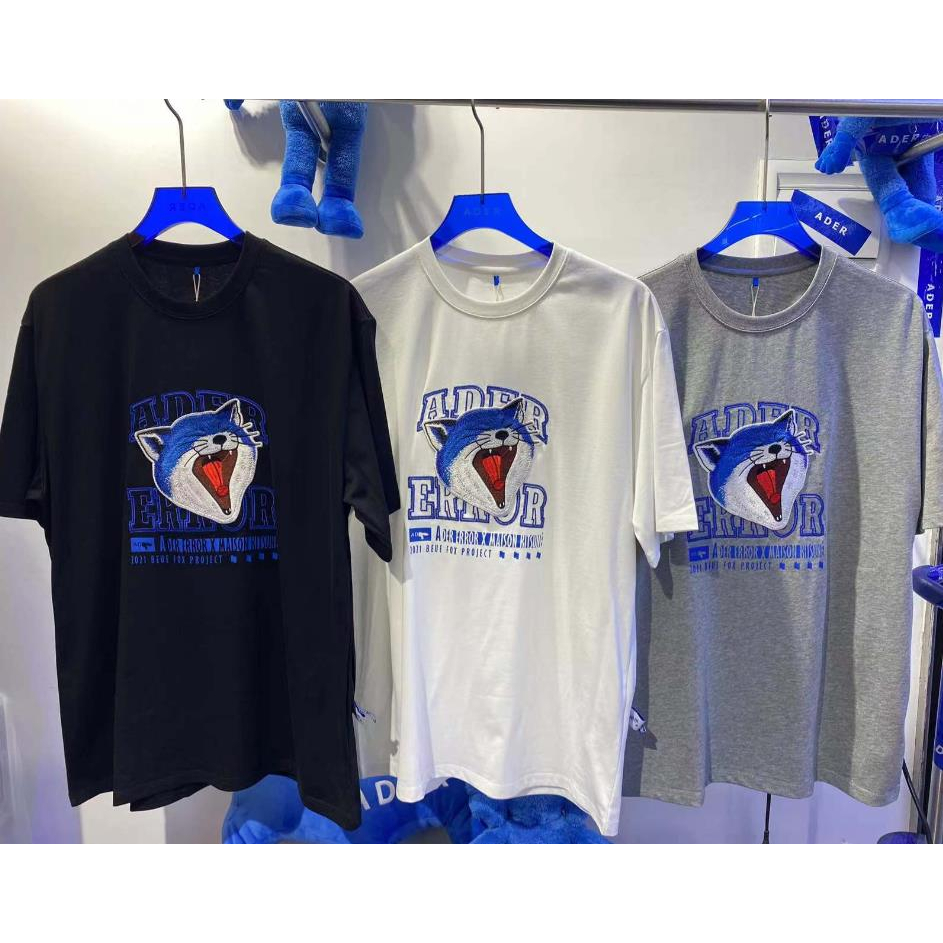 Áo Thun Ngắn Tay Thêu Hình Cáo Lớn Thời Trang Unisex Cá Tính 5376