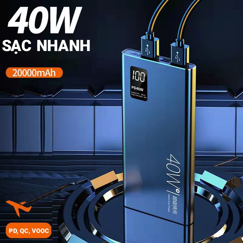 Pin Sạc Dự Phòng 40W 10000mAh Có Thể Sạc Nhanh Cho Máy Bay