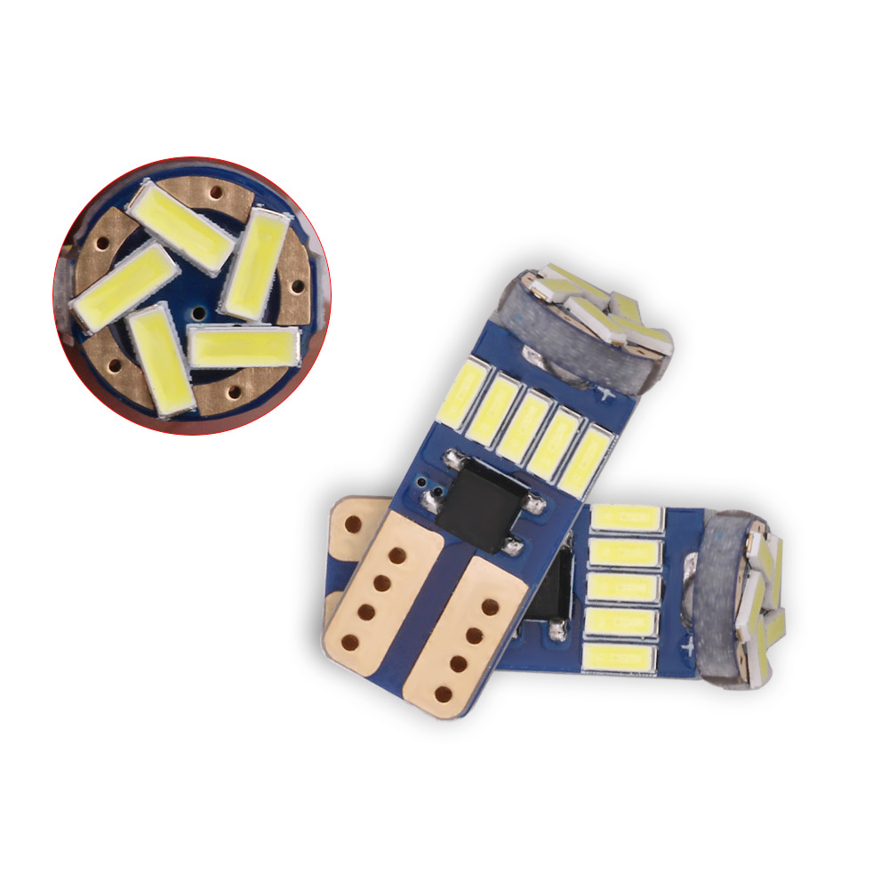 Set 2 Đèn LED T10 4014 SMD 15 Bóng W5W DC 12V W5W 158 192 194 168 Chuyên Dụng Cho Xe Hơi