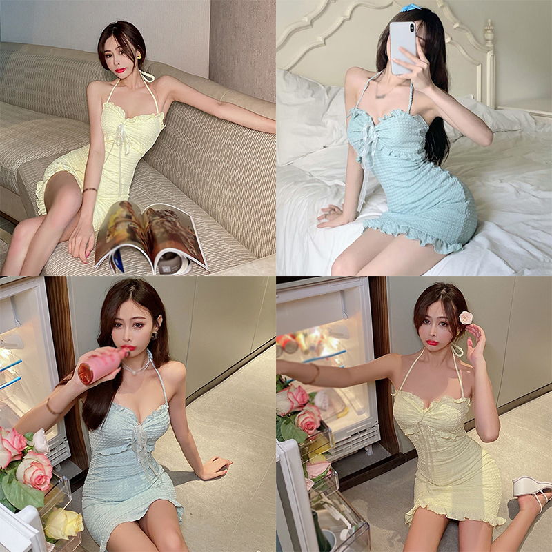 Đầm Ngắn Không Tay Hở Lưng Ôm Dáng Phong Cách Ngọt Ngào Cho Nữ