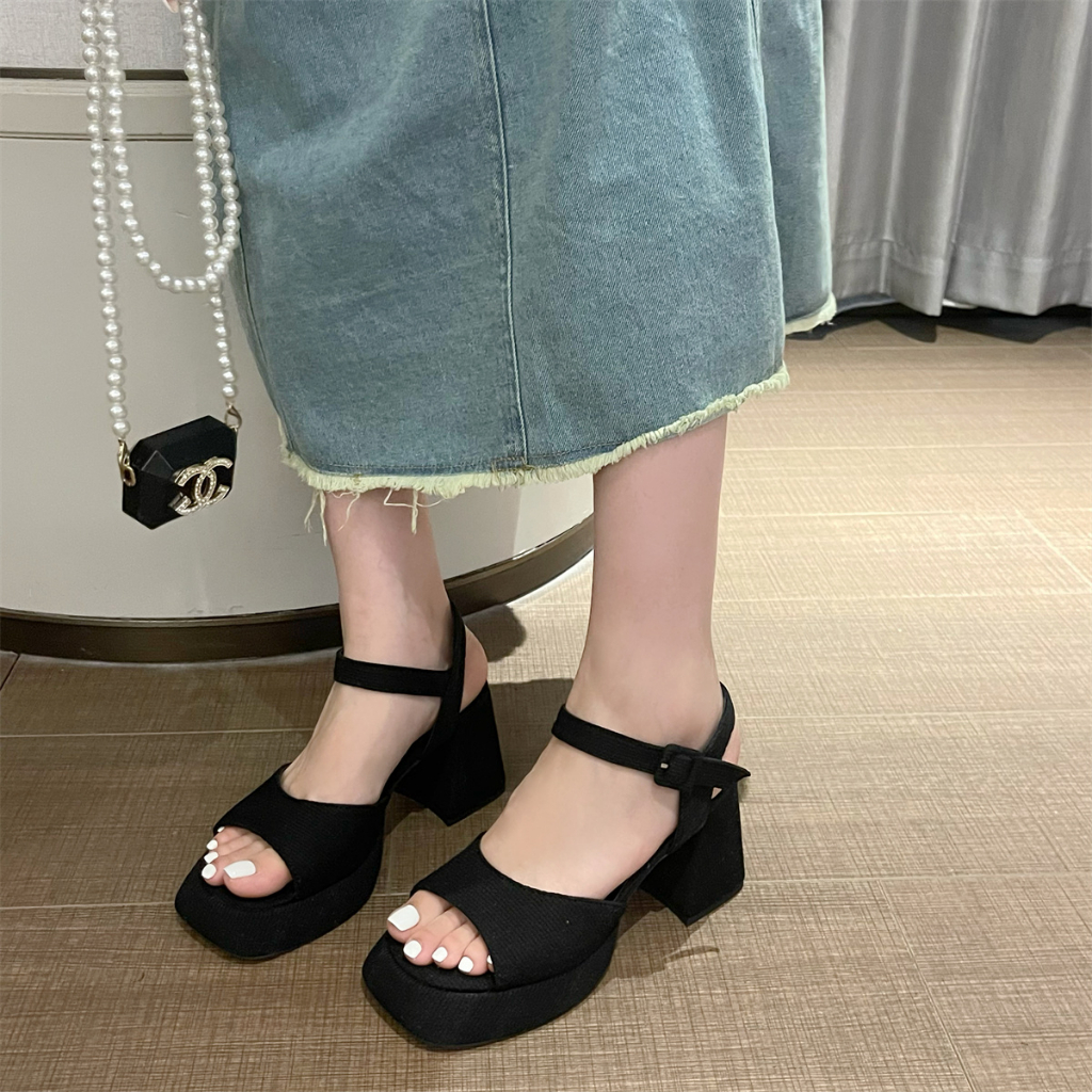 Giày Cao Gót 3.15 Inch Mũi Vuông Size Lớn 35-40 Thời Trang Dành Cho Nữ