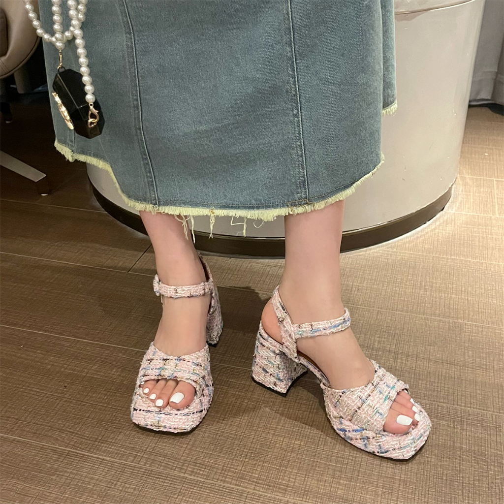 Giày Cao Gót 3.15 Inch Mũi Vuông Size Lớn 35-40 Thời Trang Dành Cho Nữ