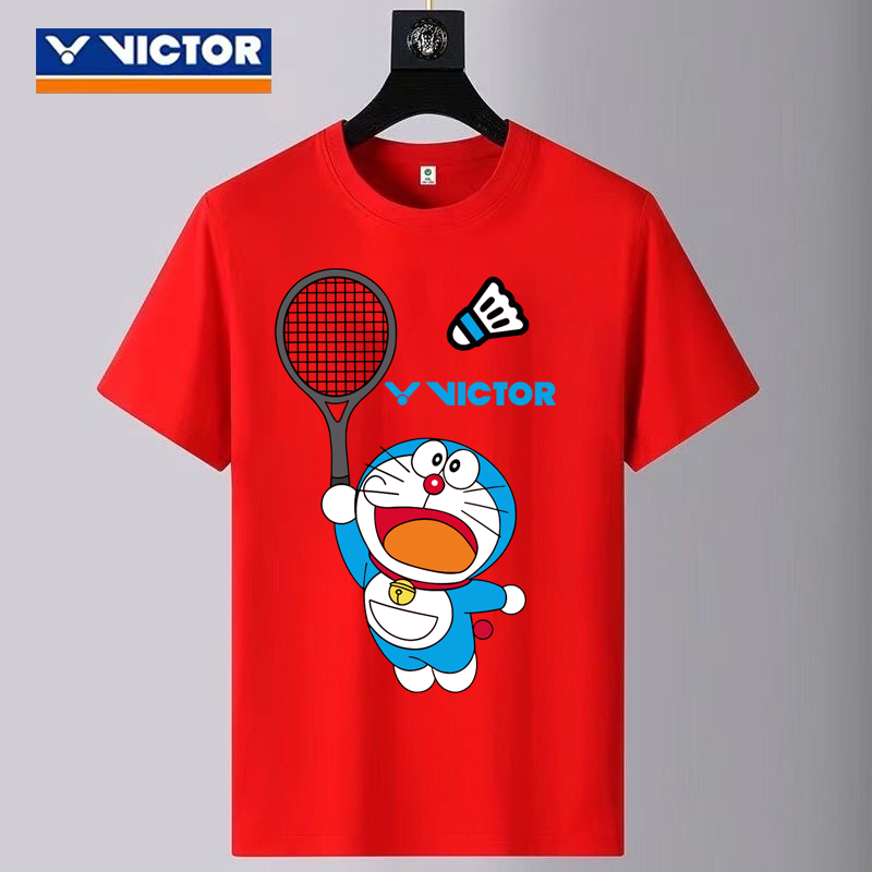 Áo Thun Thể Thao Cầu Lông Victor 2023 Nhanh Khô In Hình Doraemon Thời Trang Cho Nam Và Nữ