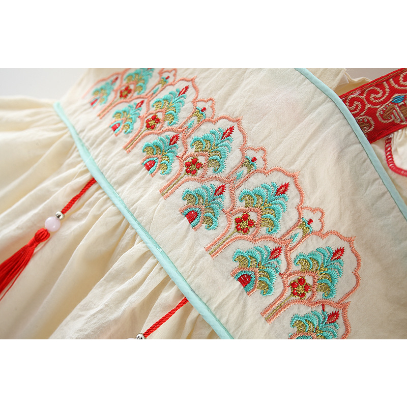 Đầm Kiểu Truyền Thống Trung Hoa Thêu Họa Tiết Dễ Thương Xinh Xắn Cho Bé Gái