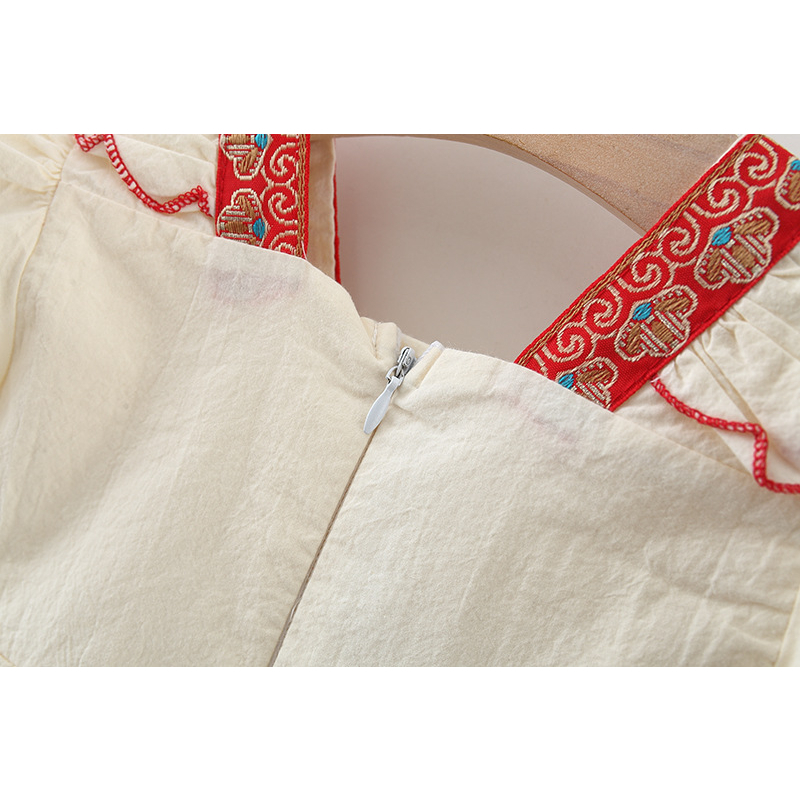 Đầm Kiểu Truyền Thống Trung Hoa Thêu Họa Tiết Dễ Thương Xinh Xắn Cho Bé Gái