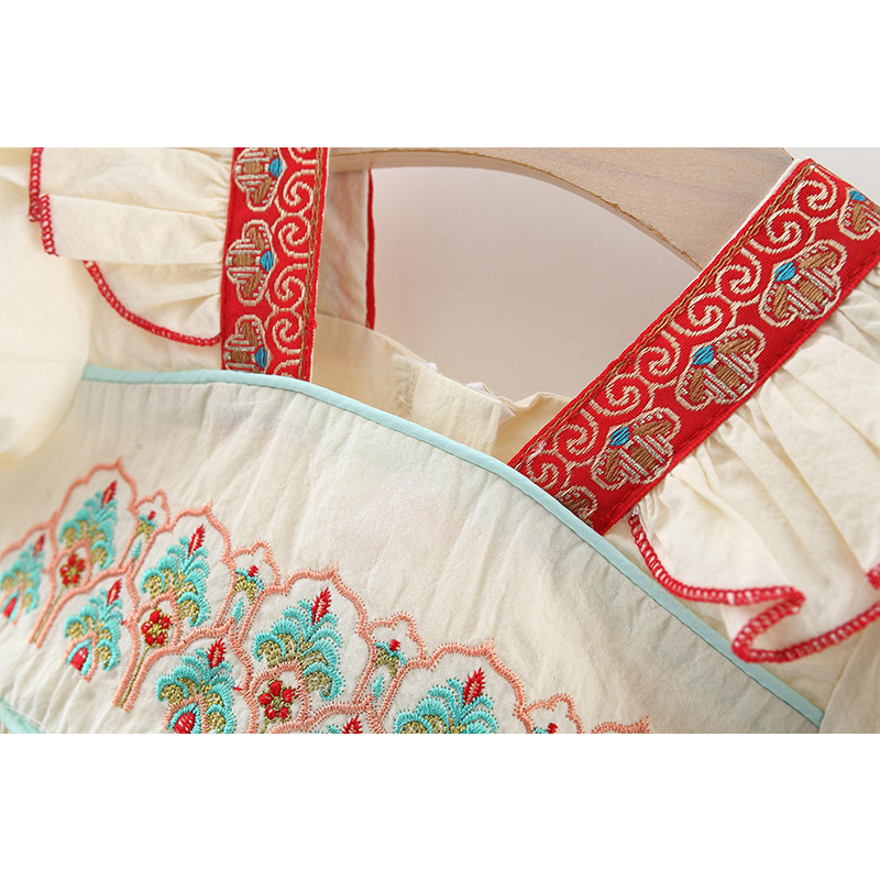 Đầm Kiểu Truyền Thống Trung Hoa Thêu Họa Tiết Dễ Thương Xinh Xắn Cho Bé Gái