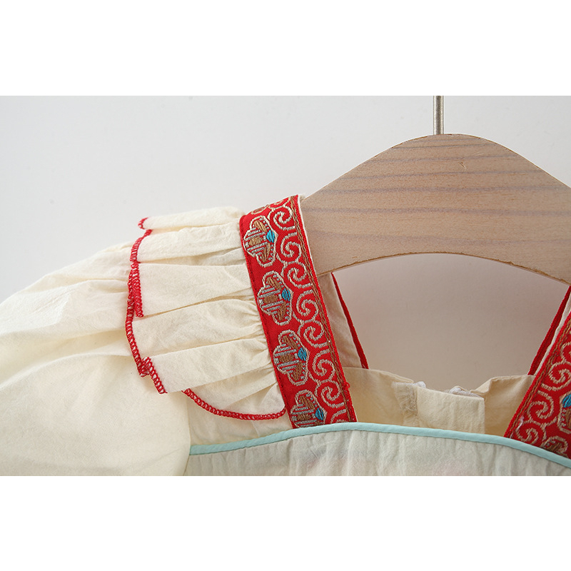 Đầm Kiểu Truyền Thống Trung Hoa Thêu Họa Tiết Dễ Thương Xinh Xắn Cho Bé Gái