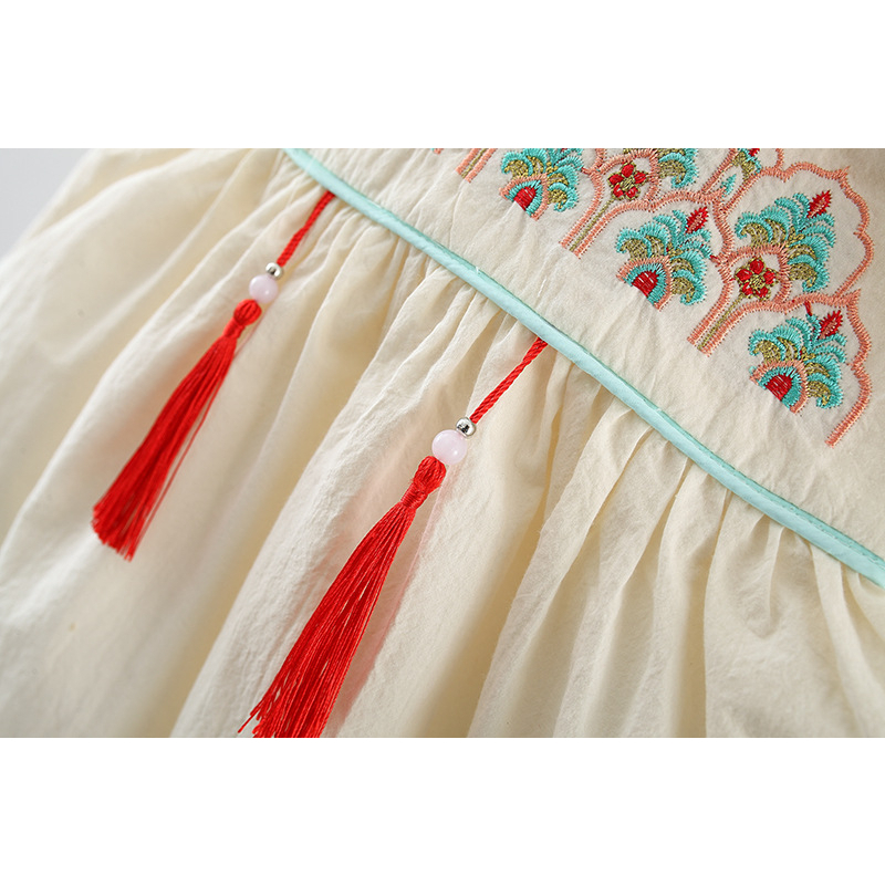 Đầm Kiểu Truyền Thống Trung Hoa Thêu Họa Tiết Dễ Thương Xinh Xắn Cho Bé Gái