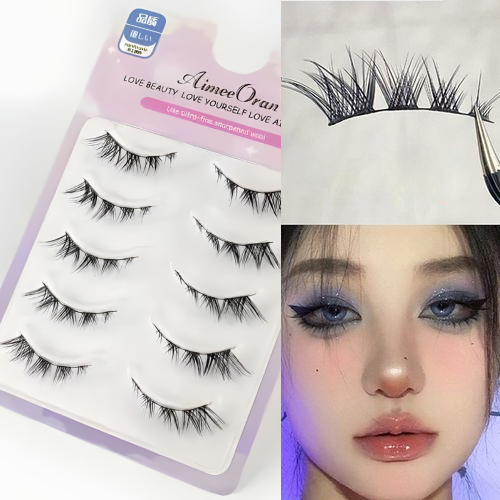Set 5 Cặp Lông Mi Giả Màu Đen Dài Tự Nhiên Aimeeoran Dành Cho Trang Điểm Làm Đẹp