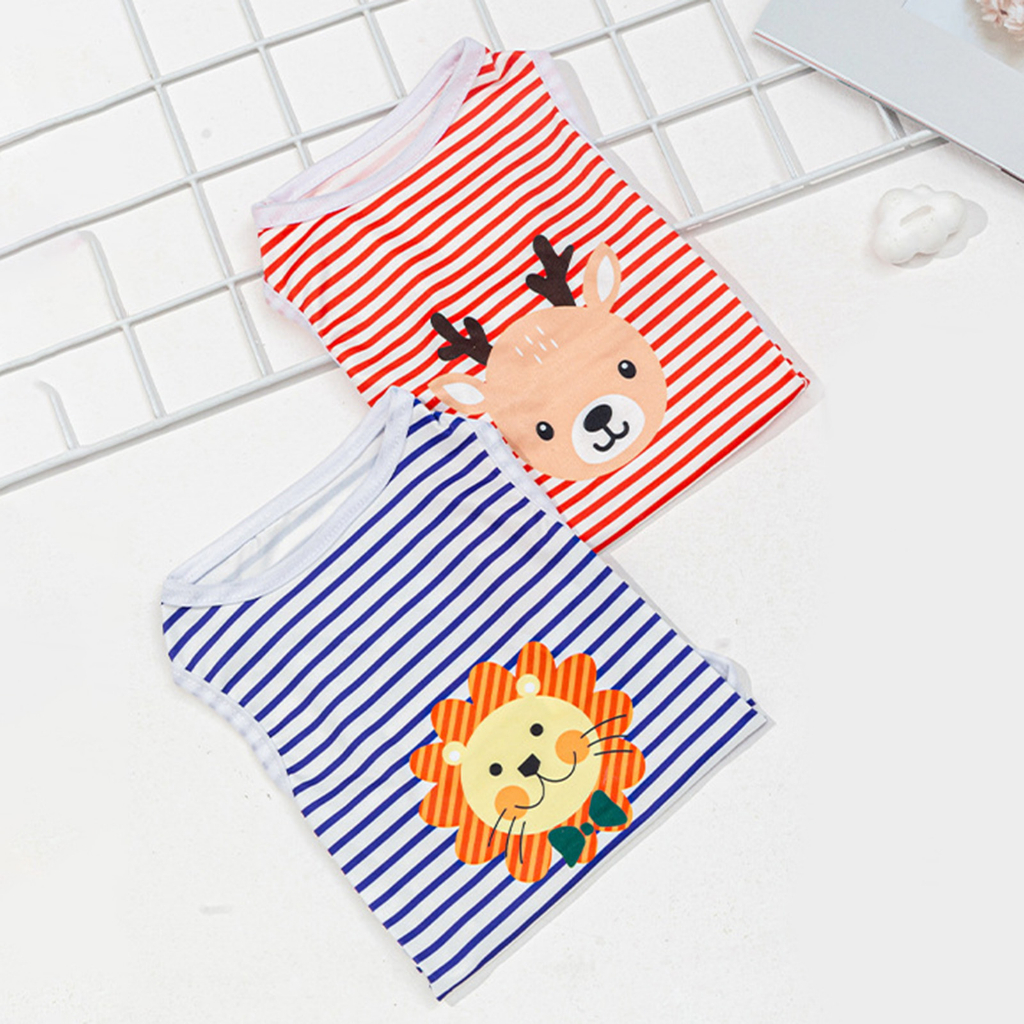 WWA Áo Thun Mềm Mại In Họa Tiết Hoạt Hình Dành Cho Cún Cưng Áo Sweater Không Tay Cổ Tròn In Chữ Thời Trang Mùa Hè Cho Thú Cưng